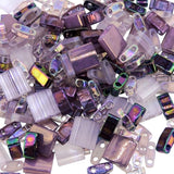 Miyuki Tila Beads, 2-Hole Shape Mixes, Queens Jewels Mix, 7.2 Gram Tube
