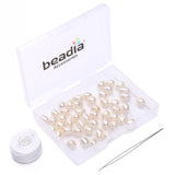 BEADIA Natural Pearl Beads Rice 5-6mm White Freshwater Cultured Loose Gemstone Beads for DIY Jewelry Making 13.8''/Strand HQ