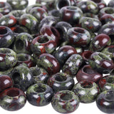 mookaitedecor 25 Pcs Dragon Bloodstone Large Hole Beads Stone Rondelle Gemstone Loose Beads for Jewelry Making, Bracelet, Macram