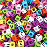 500 Pieces 6x6mm Colorful Cube Acrylic Alphabet Letter Beads A-Z Mixed Plastic Shape Loose DIY Beads for Jewelry Making Bracelet