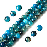 100pcs 8mm Blue Dragon Vein Agate Beads Natural Gemstone Beads Round Loose Beads for Jewelry and Bracelets Making