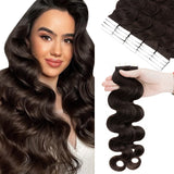 Hairro Tape in Human Hair Extensions Body Wave 24 Inch 20pcs 50g Highlight Long Wavy Seamless Skin Weft Glue in Human Hairpieces