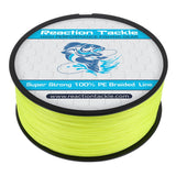 Reaction Tackle Braided Fishing Line Hi Vis Yellow 65LB 1500yd