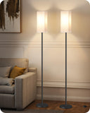 GOEBLESON Set of 2 Floor Lamps for Living Room, Modern Tall Standing Lamps with Foot Switches, Bulb Not Included, 64.6'', for Li