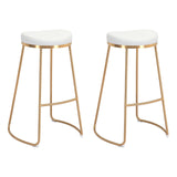 Bree Barstool (Set Of 2) White & Gold