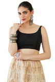 Soch Women Black Satin Solid Regular Fit Blouse(Black_36)
