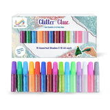 Artiggle Glitter Glue Set 15 Shades x 10ml, Sparkle Craft Glue for Kids.