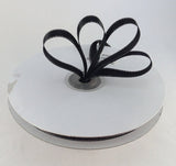 Ben Collection 3/8 X 50 Yards Double Face Satin Ribbon with Metallic Silver Edge (Black)