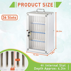 Loghot Aluminum Alloy Pocket Chart Cell Phones Storage Cabinet for Cell Phones,Wall-Mounted with a Locked,Can be Carried by Hand