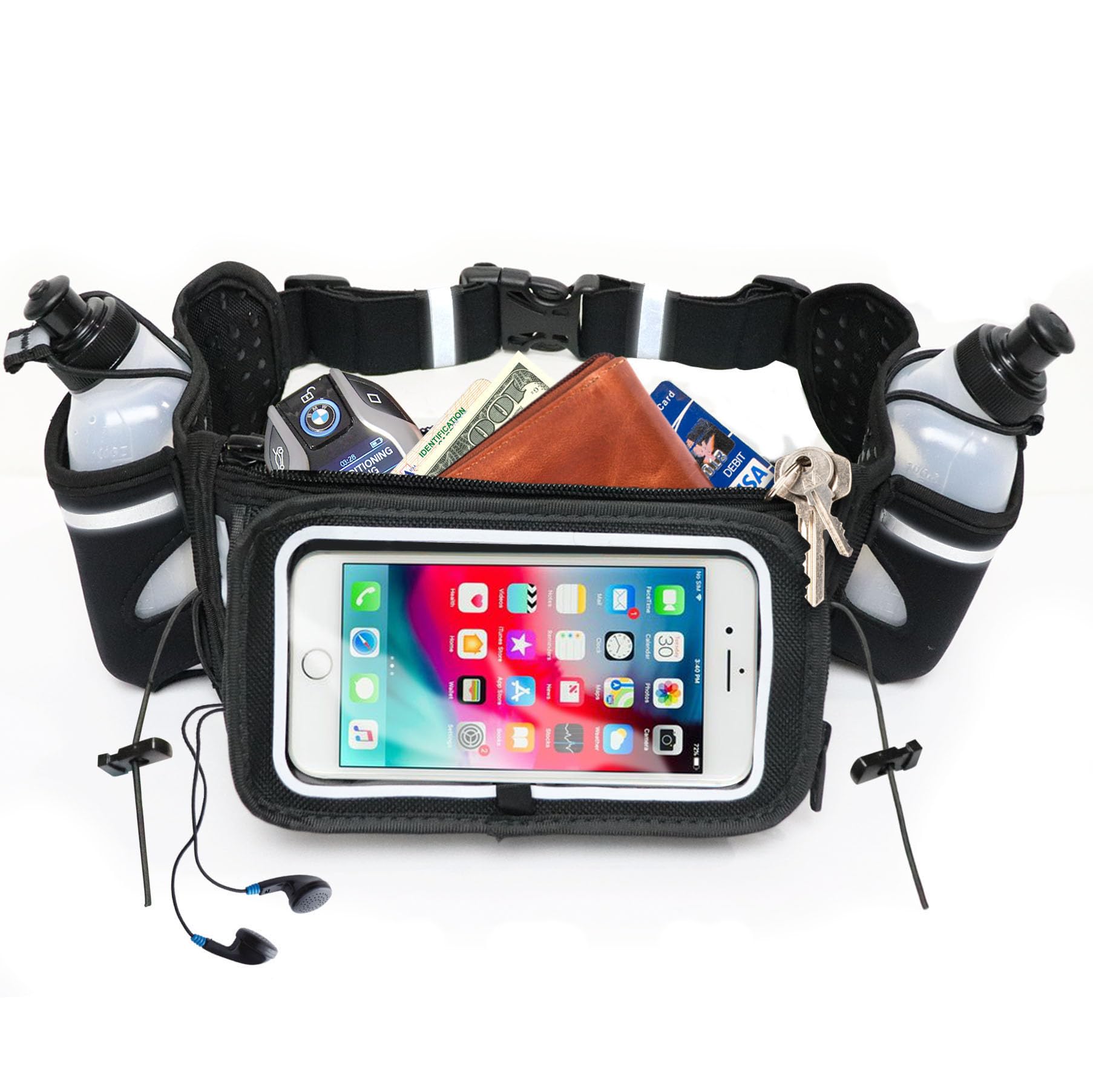 [Voted No.1 Hydration Belt] Runtasty Winners' Running Fuel Belt - Includes accessories: 2 BPA Free Water Bottles & Runners Ebook