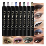 evpct 8Pcs Cream Eyeshadow Stick Set for Women, Black White Lavender Purple Matte Blue Chocolate Emrald Green Grey Shimmer, Silk