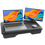 SAIJI Laptop Lap Desk - Fits Up to 17 Laptops, Lightweight Lap Tray Table Stand with Soft Leather Wrist Pad, External Monitor Ho