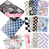 Kaciola 12PCS Inserts Cardstock for E-reader, 50PCS Stickers for Clear Case Insert, 6.9x4.8 Bookish Girl Theme Inserts Compatibl