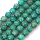 GEM-Inside Russia Amazonite Gemstone Loose Beads Natural 8mm Round Crystal Energy Stone Power for Jewelry Making 15