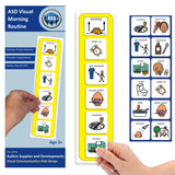 Morning Routine Chart Premium Durable Plastic Visual Schedule for Kids with Autism Autism Learning Materials Special Edu