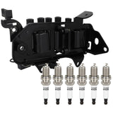 ECCPP 1 ignition coils with 6 iridium Spark Plugs,UF425,coils packs,for Hyundai Santa Fe 2001-2006 V6 2.7L,Tiburon 2003-2008 V6 
