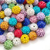 12mm Rhinestone Beads 100pcs 12mm Diameter Charms Mix Colors Randomly for Jewelry Making (Clay)