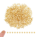 UNICRAFTALE About 400pcs 24K Gold Plated Spacer Beads 1.5mm Rondelle Stainless Steel Beads Metal Stopper Beads for DIY Necklaces