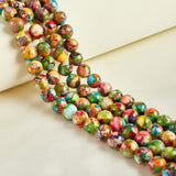 60pcs 6mm Natural Colorful Imperial Turquoise Beads Gemstone Beads Round Loose Beads for Jewelry Making