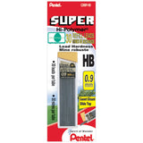 Pentel HB Lead Refill Economy Pack, 0.9 mm, Black, Pack Of 30 Refills