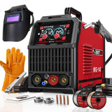 BESTMIG 145A 4-in-1 Multi-Process Welder, 110V/220V MIG/TIG/MMA/Stick Welding Machine, Gas & Gasless Flux Core Welder with Syner