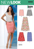 New Look 6053 Misses Skirts Sewing Pattern, Size A (81012141618)
