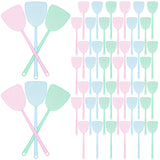 WILLBOND 60 Pieces Plastic Fly Swatter Colorful Fly Swatters Heavy Duty Long Range Handles Indoor and Outdoor Racket for Bug Mos
