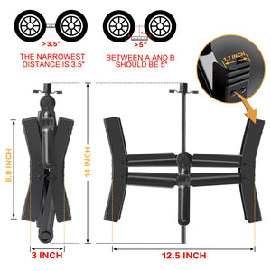 Camper Wheel Chock Stabilizer 2 Sets, Double Speed Heavy Duty Truck RV Tire Scissor Locking X Chock, Camper Accessories for Trav