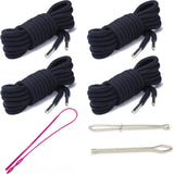 Anjpuy 4 Pieces 53 Inches Drawstring Cords Replacement Drawstrings with Easy Threader for Sweatpants Shorts Pants Hoodies. (Dar