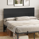 MAHANCRIS Queen Size Headboard Only with Wavy Panel Design, Modern Wooden Bed Headboard and Metal Frame, Connection Adapter Incl