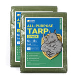 GUARD SHIELD Tarp Green 6x8 Feet Multi Purpose Waterproof Poly Tarp Cover 5mil (2-Pack)