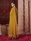 Gosriki Women'S Rayon Blend Printed Straight Kurta With Pant & Dupatta (Toxic Mustard-Gs_L_Mustard_Large),Mustard,,B0DT77L4C9