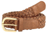 Jainsons Artificial Leather Casual Brown Braided Belt For Women