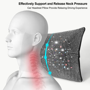 surpassme Rhinestone Car Headrest Neck Pillow for Driving with Bling Bling Crystal Bows Pillow Car Accessories for Women