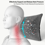 surpassme Rhinestone Car Headrest Neck Pillow for Driving with Bling Bling Crystal Bows Pillow Car Accessories for Women