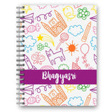 Customized Wiro Diary/Notebook A6 Doodle Personalize With Name/Quote/Design Printed Front Cover With Matte Lamination 40