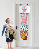 Basketball Hoop - Over the Door Basketball Laundry Hamper for 5 6 7 8 9 10 11 12 Year Old Boys, Room Decor and Fun Organizer Toy