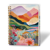XUNLURY Maximalist Floral Notebook, Eclectic Mountain Landscape Scenery Journal for School Office Supplies, Colourful Wildflower