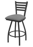 XL 410 Jackie 36 Swivel Extra Tall Bar Stool with Pewter Finish and Canter Folkstone Grey Seat
