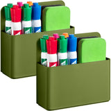 2 Pcs Magnetic Dry Erase Marker Holder for Whiteboard, Plastic Magnetic Pen Holder for Refrigerator Fridge, Magnet Pencil Cup fo