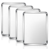 E-far Baking Sheets Set of 4, 16x12x 1Stainless Steel Cookie Sheets Pans for Oven, Non-toxic Metal Trays for Baking 