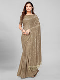 Pratham Blue Womens Sequins Georgette Fancy Saree With Blouse Piece (Pb-234_Beige)