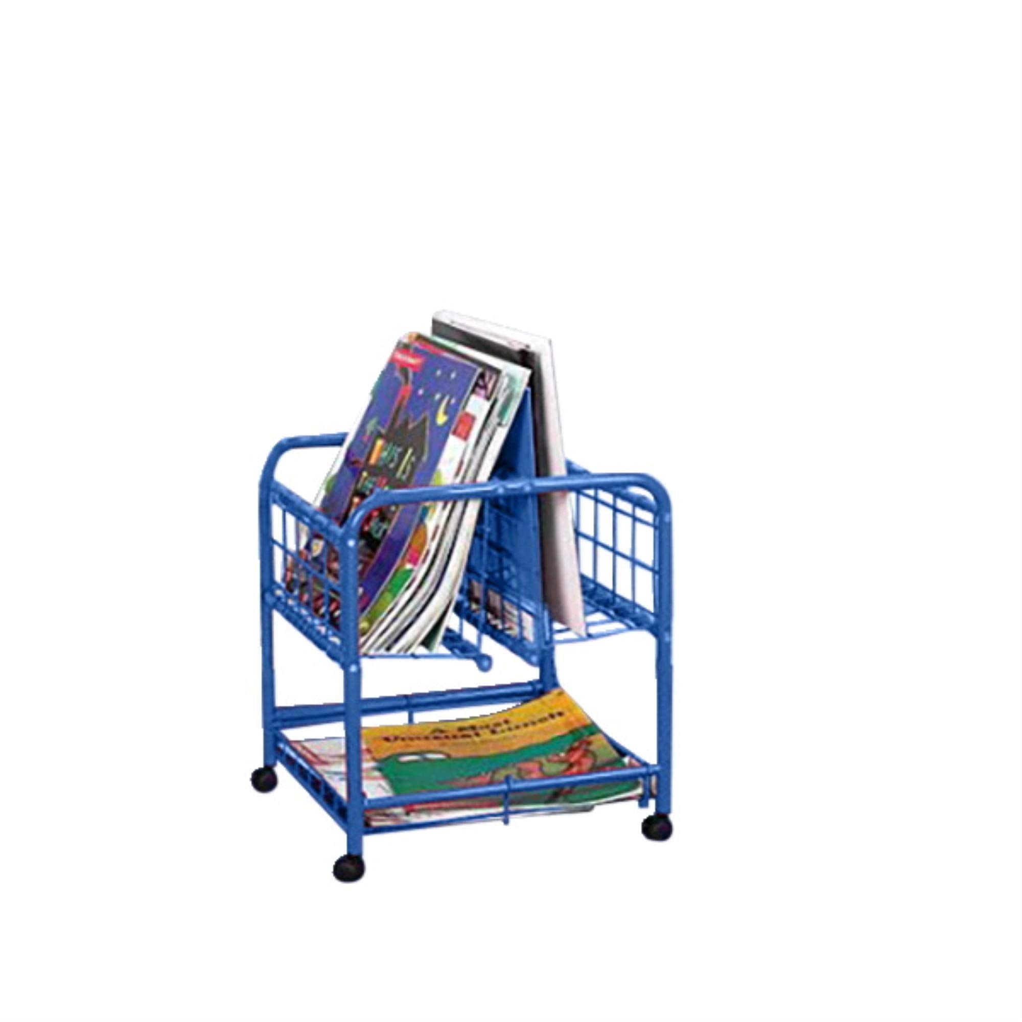 School Specialty Metal Mobile Big Book Browser With 3 Shelves, Blue