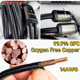 Goaycer 10Feet Speaker Cable with Banana Plugs,14 Gauge Oxygen-Free-Copper (OFC) Speaker Wire(10FT/One Cable)