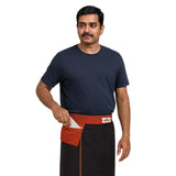 Prakasam Cotton MenS Cotton Canvas Dhoti Belt/Zip Pouch Dhoti Belt For MenS (Dark Kaavi ; L Pack Of 1)