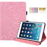 Dteck Case for iPad mini 5th/4th Generation, iPad mini 3/2/1 Case 7.9 - [Embossed Tree Pattern] Protective Leather Smart Folio Slim Case with Auto Sleep Wake/Adjustable Viewing Stand Angle (Red)