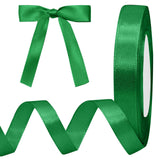 Luomorgo 1/2 Inch Satin Ribbon, 25 Yards Green Satin Ribbon, Fabric Ribbon for Gift Wrapping, Flower Bouquet, DIY Craft, Sewing,