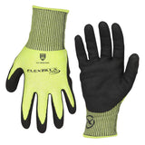 Flexzilla Pro GC160PXL Cut Resistant Sandy Nitrile Dip Gloves, ANSI Level 5, Black/ZillaGreen, XL