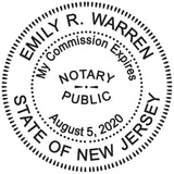 Round Notary Stamp for State of New Jersey- Self Inking Stamp - Top Brand Unit with Bottom Locking Cover for Longer Lasting Stam