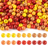 Elecrelive 240Pcs Round Wooden Beads Orange Red 16mm Natural Wood Spacer Loose Beads for Bracelet Necklace Craft Home Party Deco